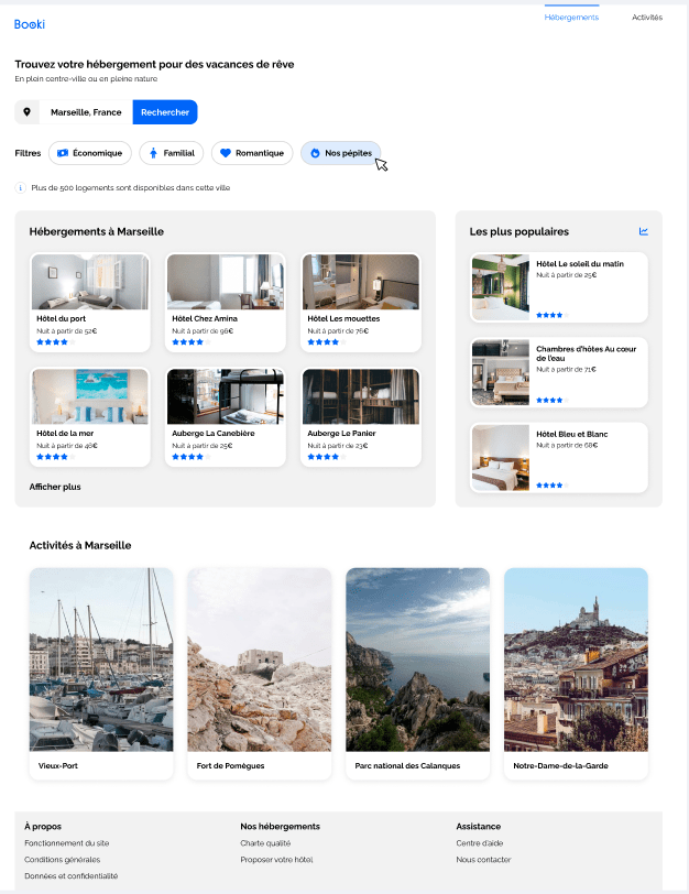 Site web Booki agence de voyage